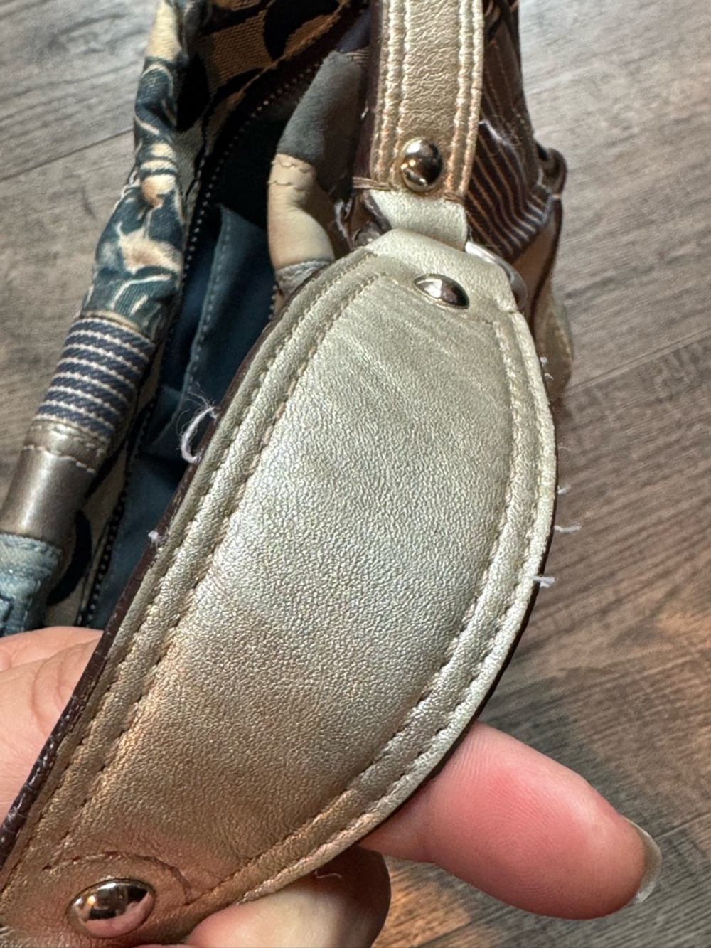 Coach Rare Y2K Denim Patchwork Hobo Purse Shoulder Bag F13720 - Picture 8 of 16